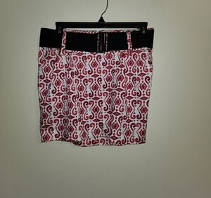 Guess Black and Red Patterned Pencil Skirt